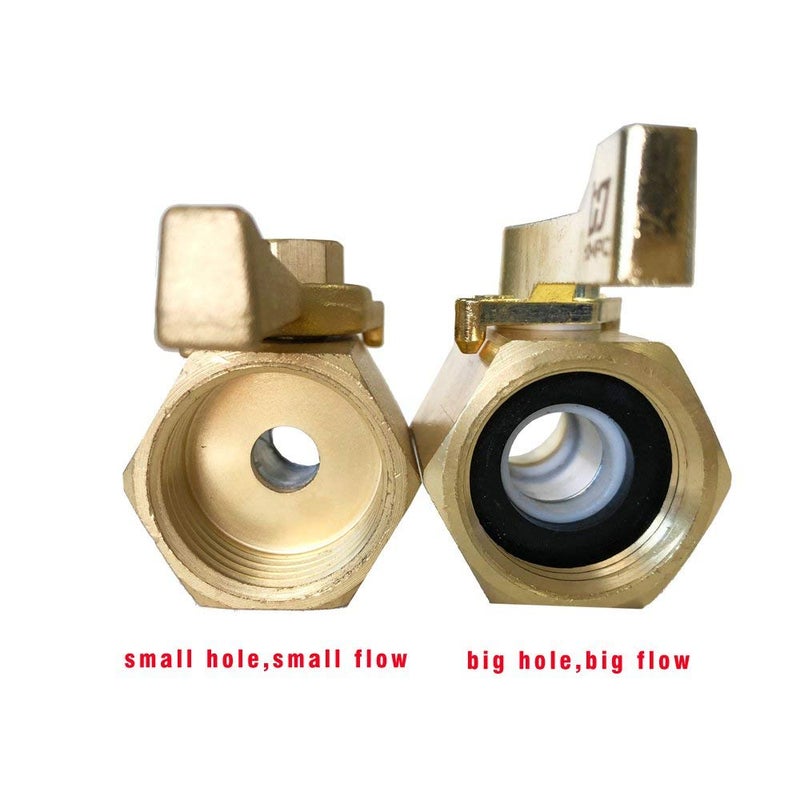 HQMPC Super Heavy Duty 3/4"" Brass Shut Off Valve Garden Hose Shut Off Valve Garden Hose Connector - Image 5